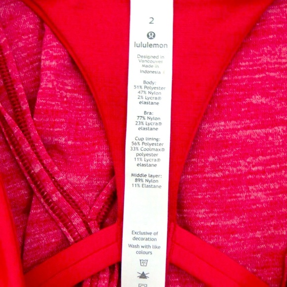 NEW! Lululemon Twist And Toil Tank Sports Bra Ruby Red SZ 2 - Picture 10 of 11